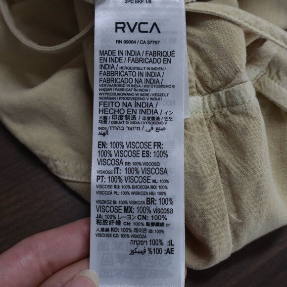 RVCA Jumpsuit Women S Beige Boho Utilitarian Cottagecore Rustic Earthy Gardening - Picture 4 of 16